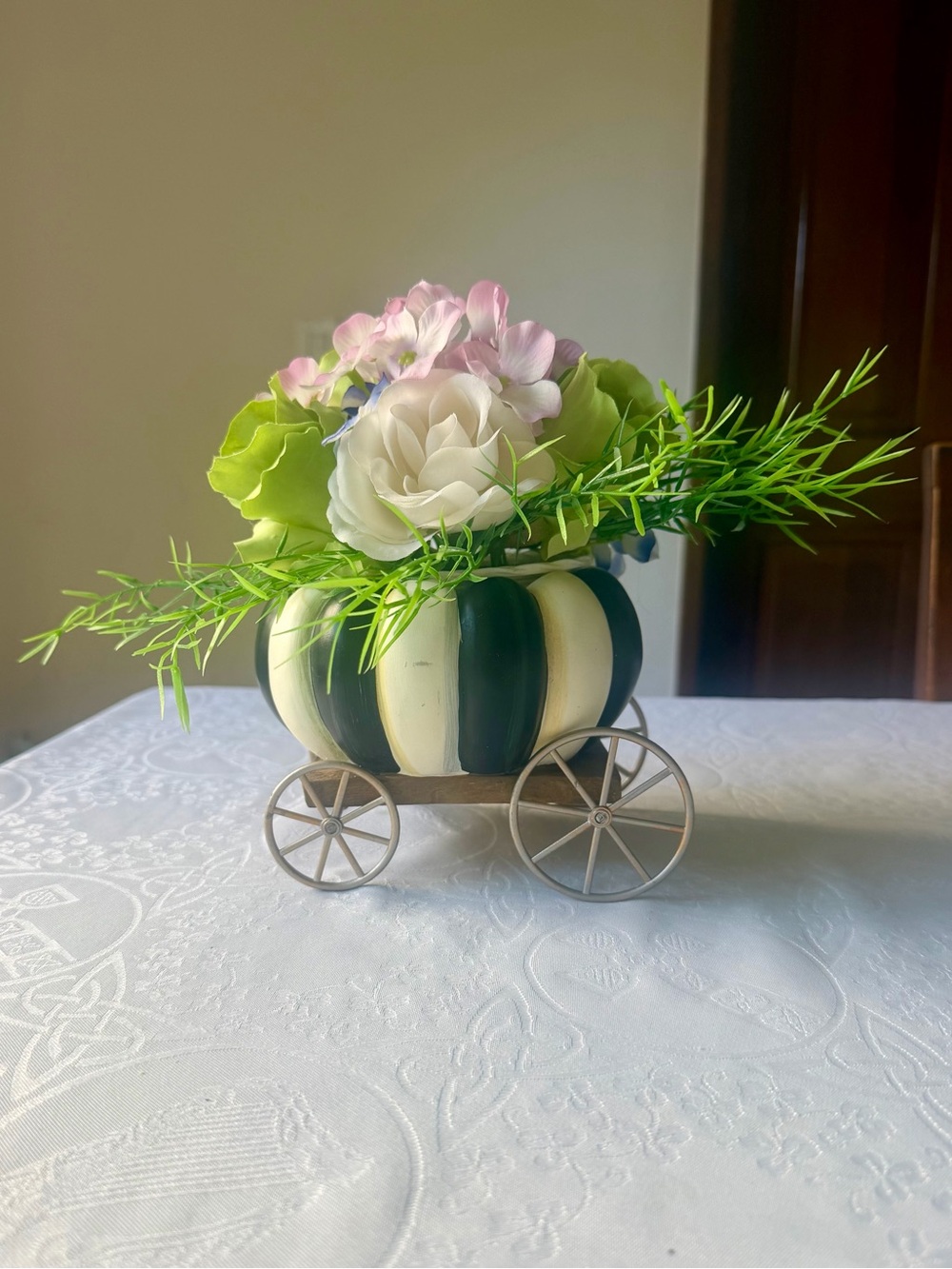 Mackenzie-Childs Pumpkin Cart with Flowers